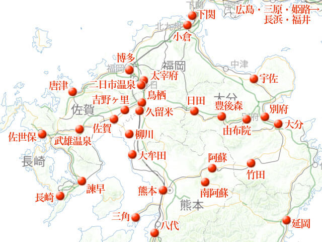 「九州一周、二週間の野宿旅なんて青春」地図