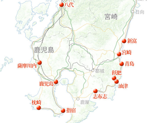 「九州一周、二週間の野宿旅なんて青春」地図