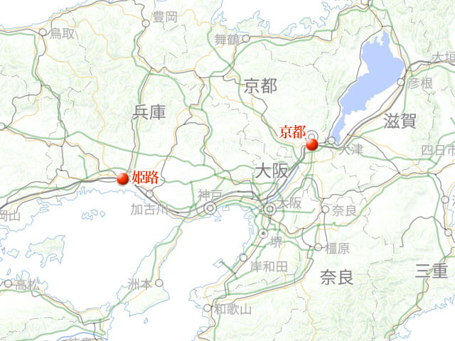 「瀬戸内の町々。宮島まで鹿に会いに」地図