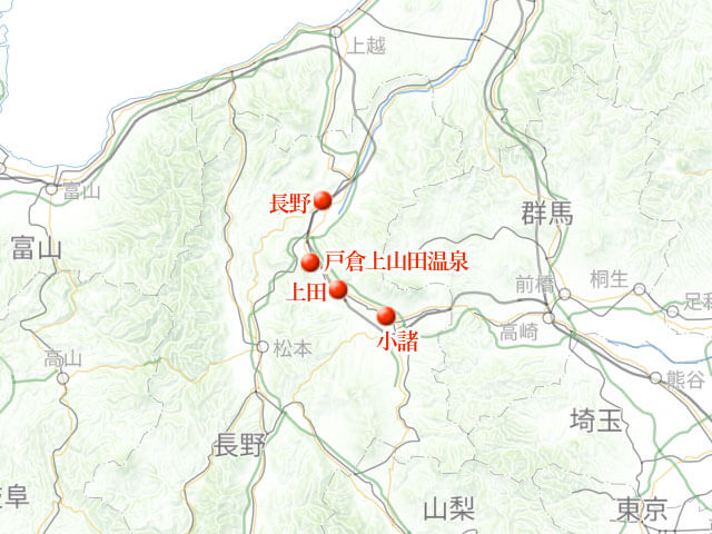 「小諸ふれあいウォーク、リベンジ62キロ」地図