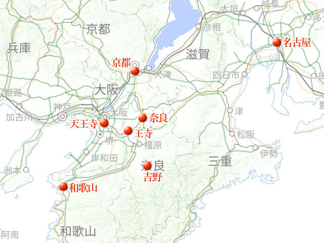 「吉野から徳島、紀伊水道を跳び越えて」地図