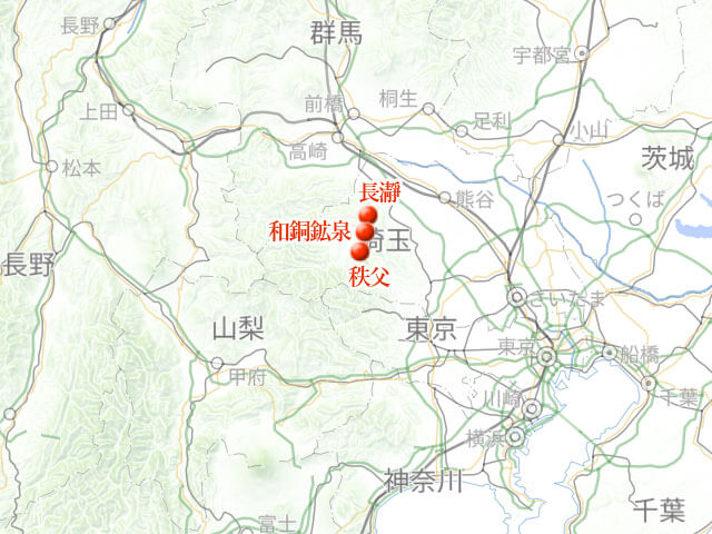 「雨に煙る秩父・長瀞、レイニートリップ」地図