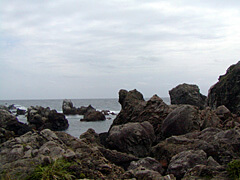 室戸岬の海っぺりへ