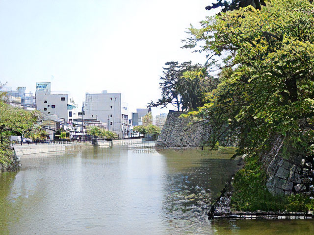 市中心部になる津城跡