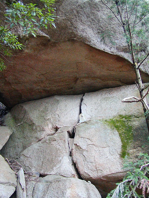 こちらも弥山登山道の巨石